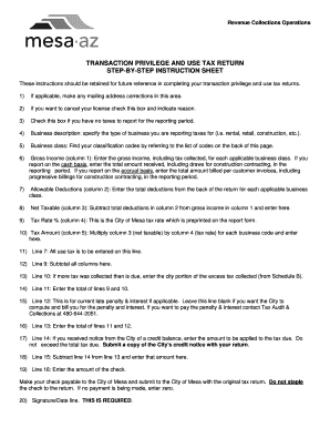 How to Fill Out City of Mesa Form Tpt 1 Rev 06