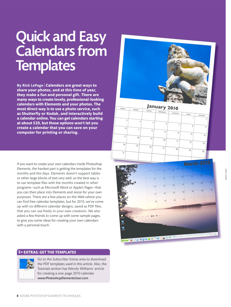 Fillable PDF Calendar  Form