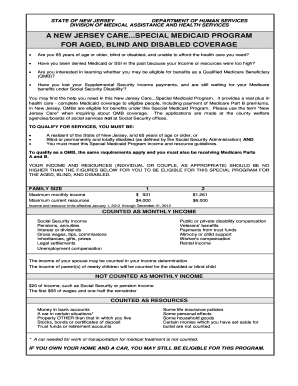 Nj Medicaid Application PDF  Form