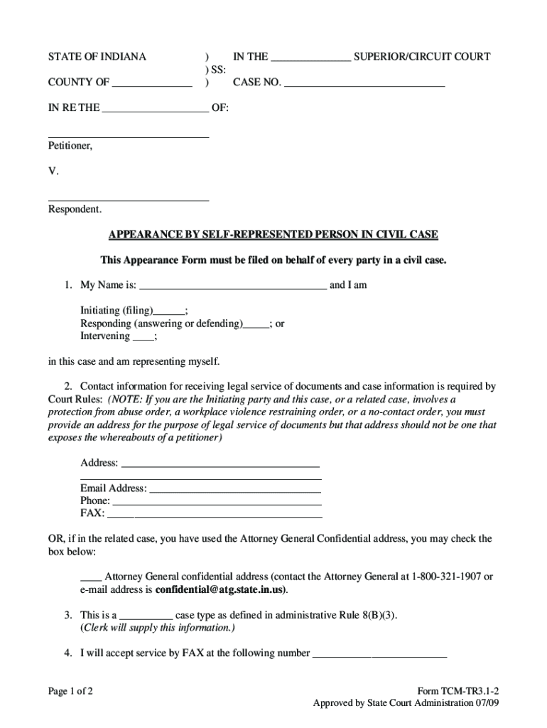 Printable Indiana Divorce Papers Free