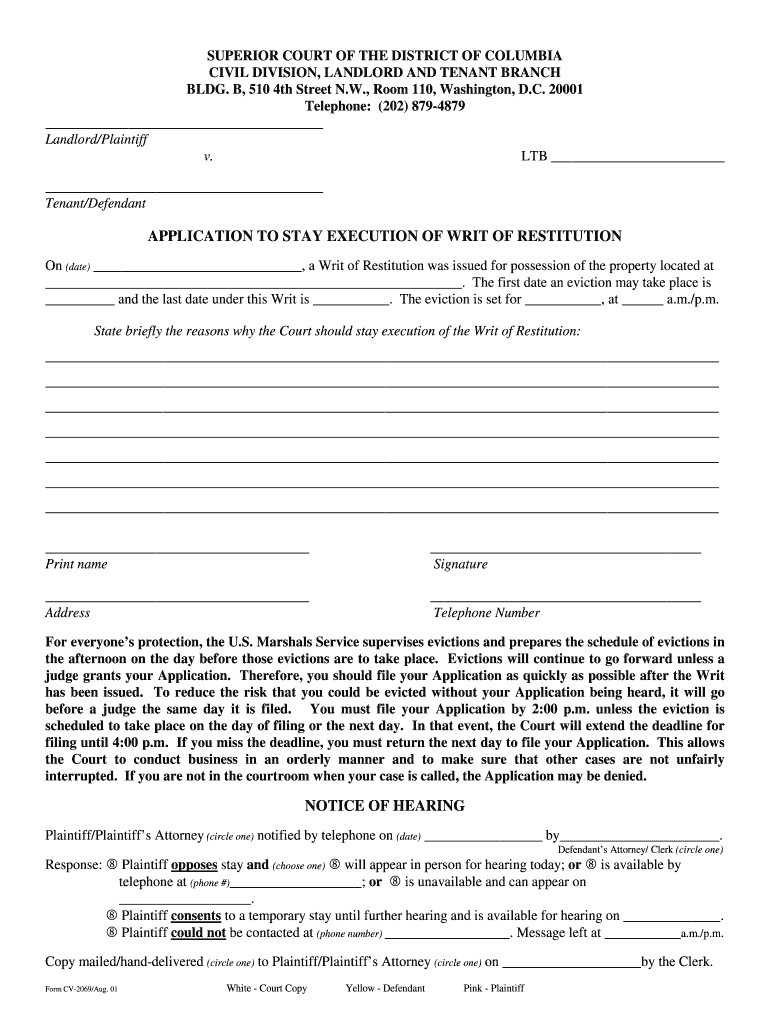 Application to Dc  Form