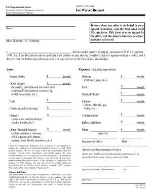  Form Eoir 26a Executive 2015-2024