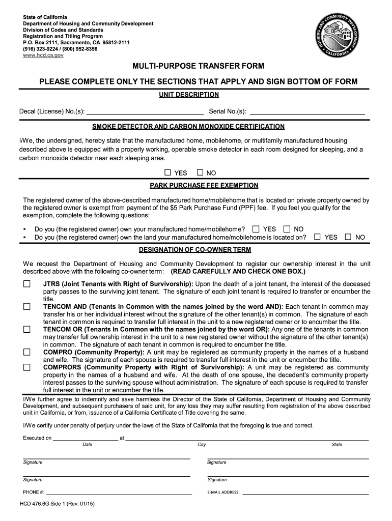  Hcd 476 6g  Form 2015