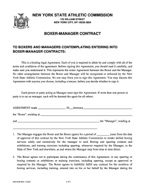New York State Athletic Commission  Form