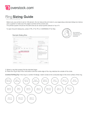 Ring Size Chart Online  Form