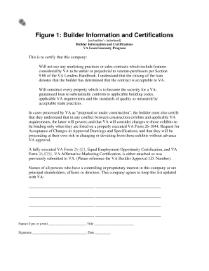 Figure 1 Builder Information and Certifications Benefits Va