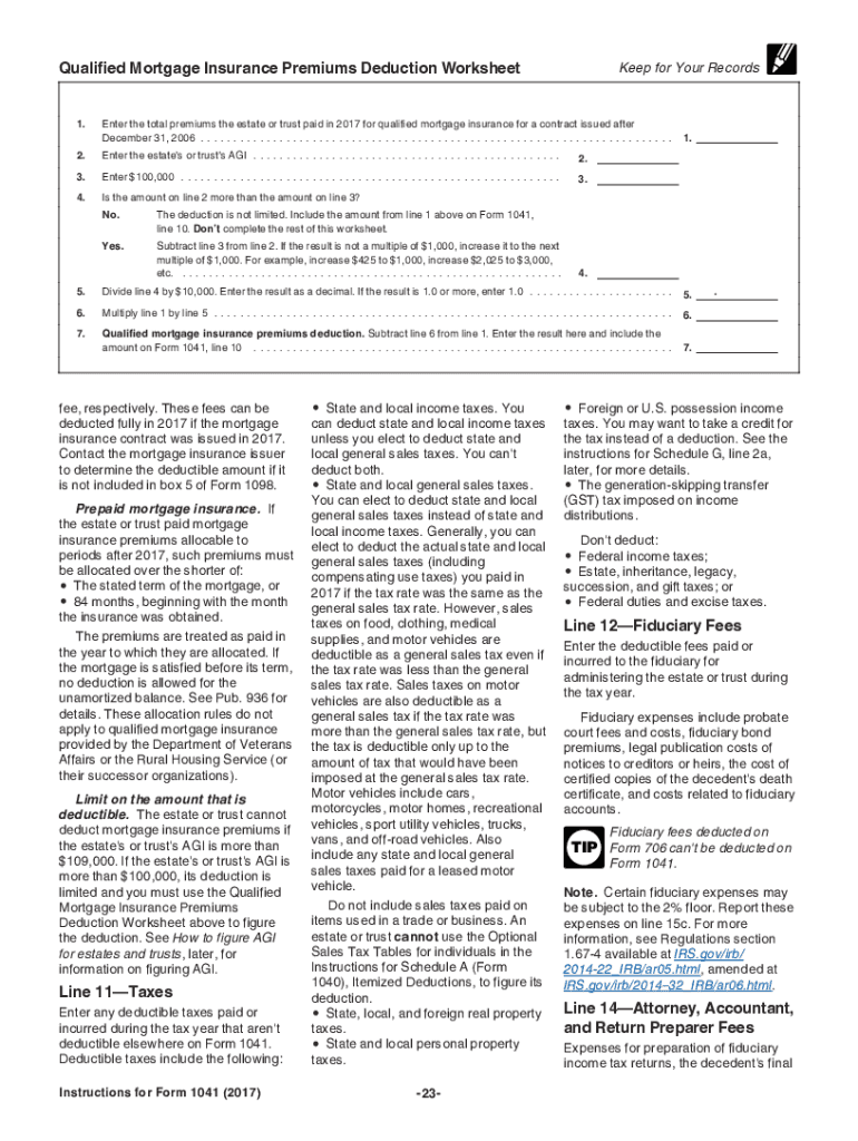  Tax 1041 Form 2017-2024