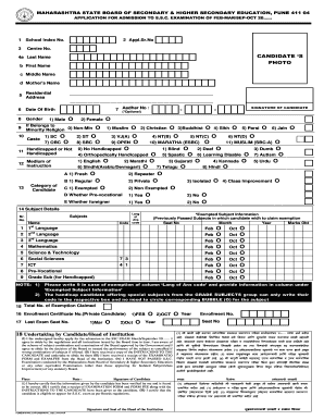 Maharashtra State Board of Secondary &amp; Higher Secondary Education EDP APPL DOC for M  Form