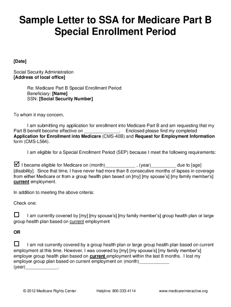 Ssa Gov Medicare Part B Sep  Form