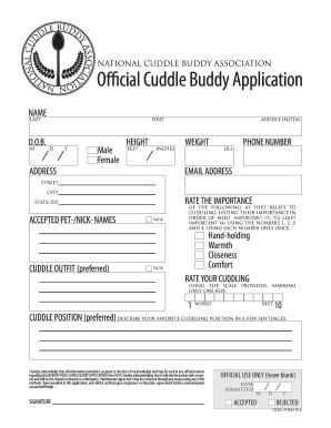 Cuddling Applications Fill Out And Sign Printable Pdf Template Signnow