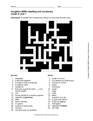 Houghton Mifflin English Grade 5 Answer Key  Form