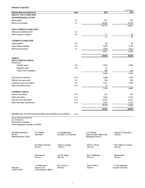 Balance Sheet of Infosys PDF  Form