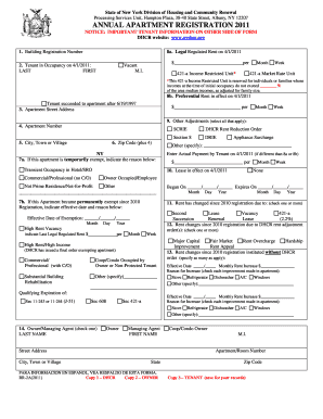 Apartment Registration  Form