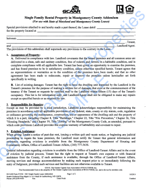 Montgomery County Lease Addendum  Form