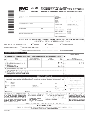 Nyc Commercial Rent Tax Cr Q1 20  Form