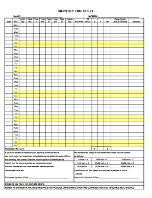 Usc Paper Timesheet  Form