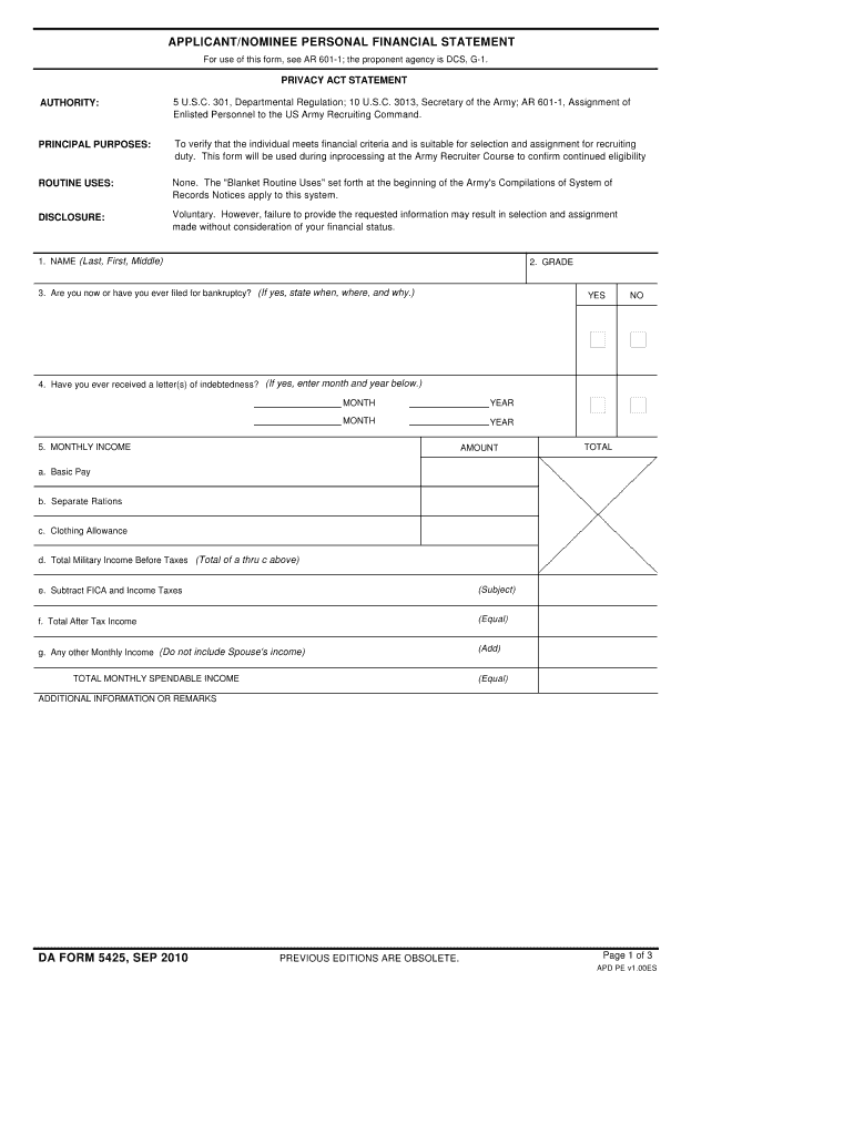 Form Da 5425