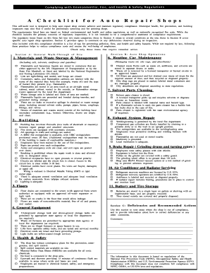 Mechanic Checklist  Form