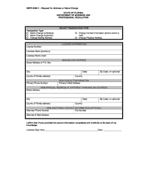 Dbpr Name Change  Form