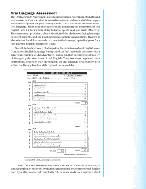 Mondo Oral Language Assessment  Form