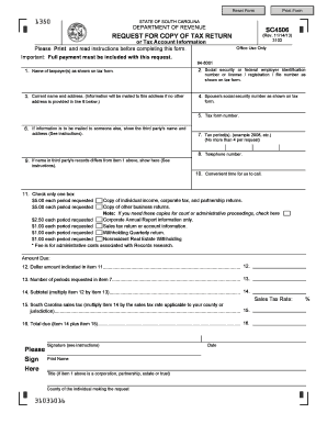 SC4506 South Carolina Department of Revenue State of South  Form