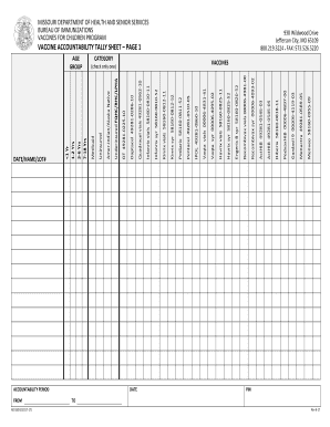 Get and Sign Vaccine Accountability Tally Sheet 2017-2022 Form