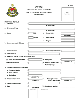 Malaysian Sponsor Statement Form