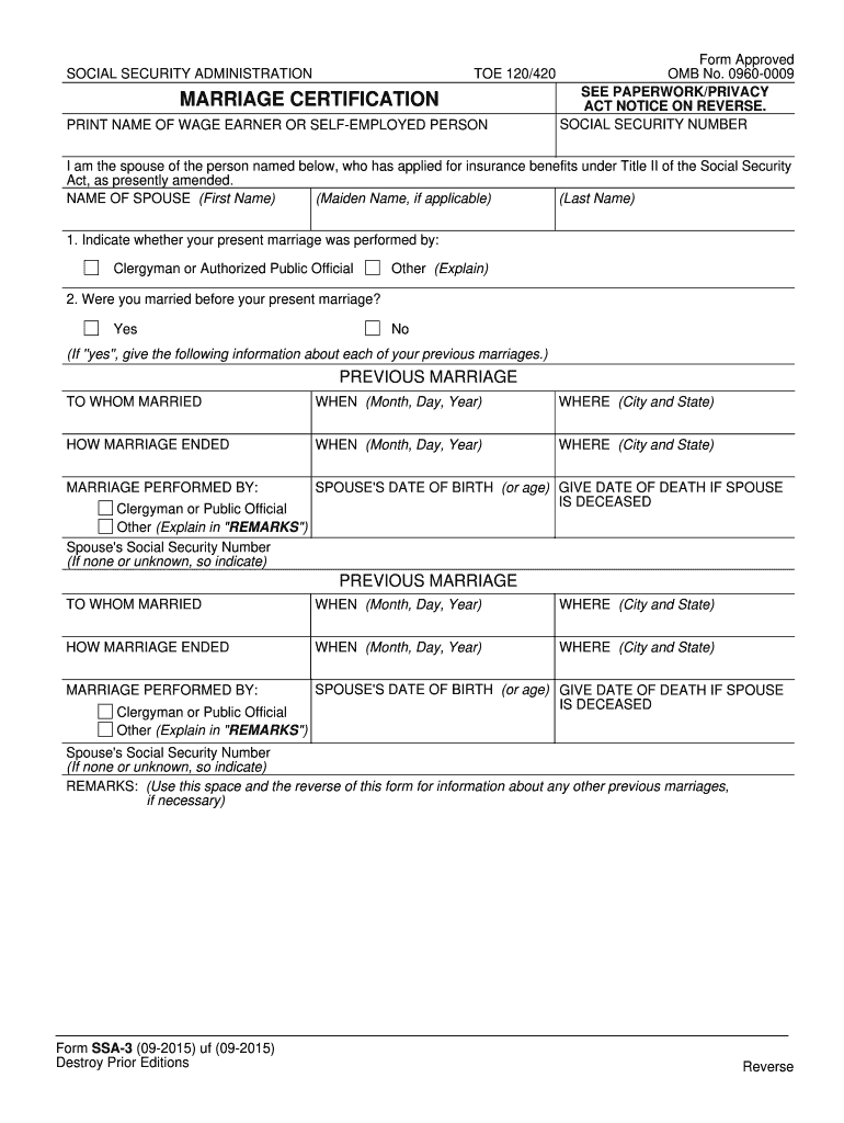  Marriage Certification 2015-2024