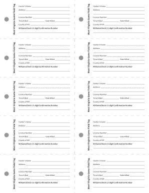 Wv Dnr Deer Tag  Form