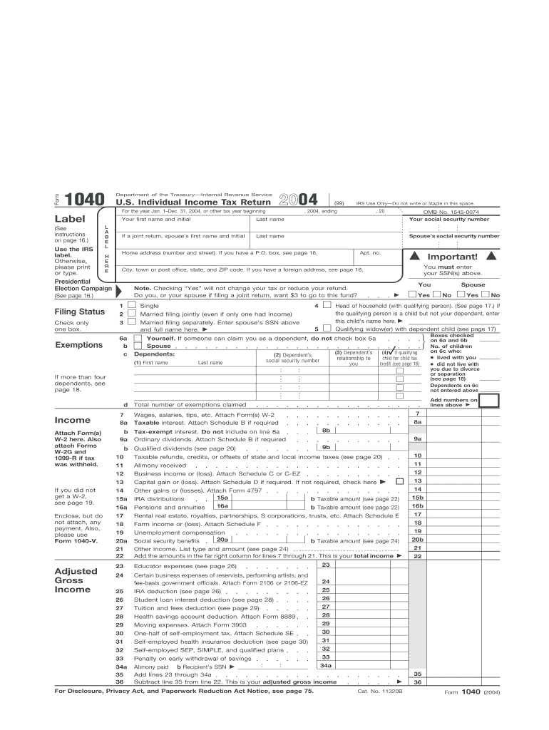  Irs Form 2004