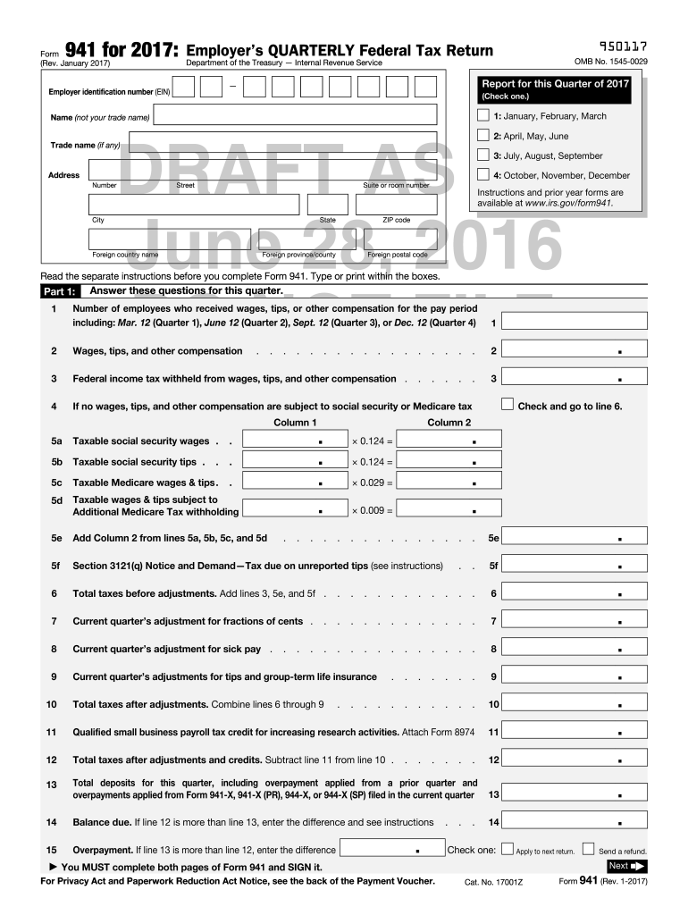 941 2016 Form Fill Out And Sign Printable PDF Template SignNow