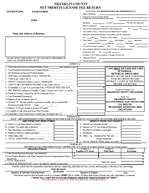 Crystal Reports FRANKLIN COUNTY NET PROFITS LICENSE FEE RETURN Franklincounty Ky  Form