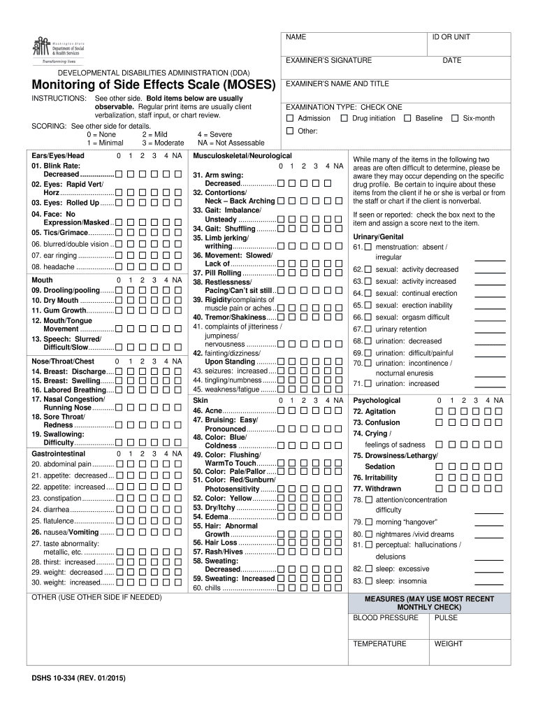 Moses Scale  Form