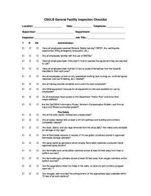 Facility Safety Checklist  Form