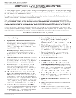 Roster Sample Matrix  Form