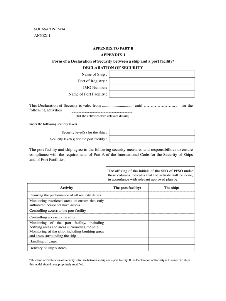 Declaration of Security PDF  Form