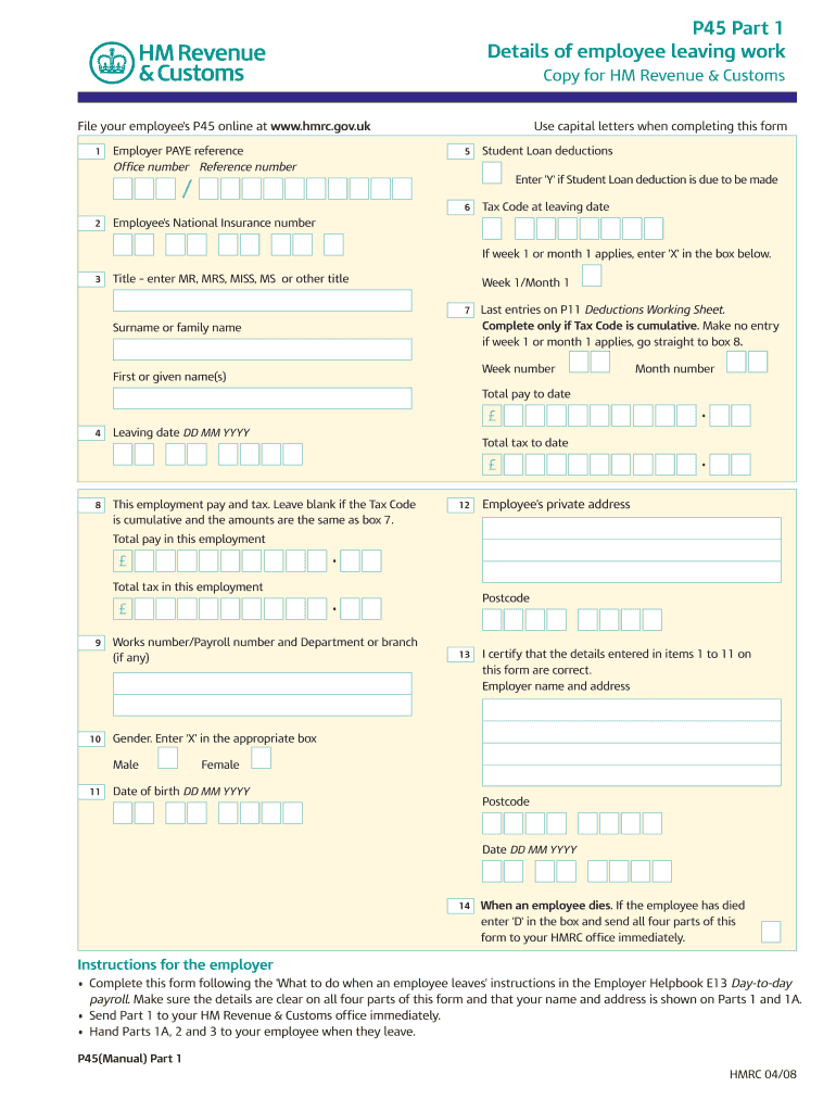 P45 Form