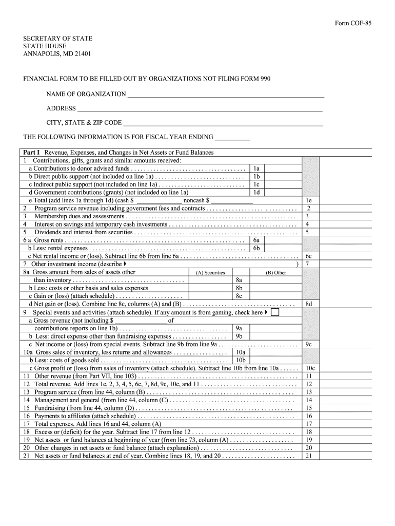 Cof 85  Form