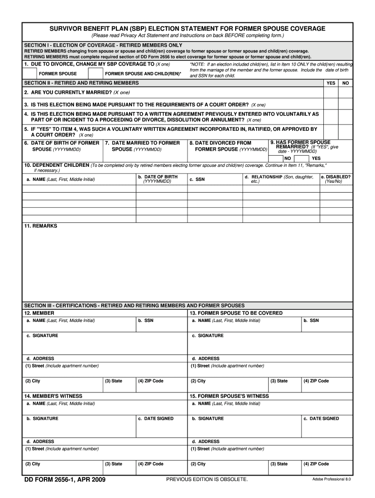  Dd Form 2656 1 2009-2024