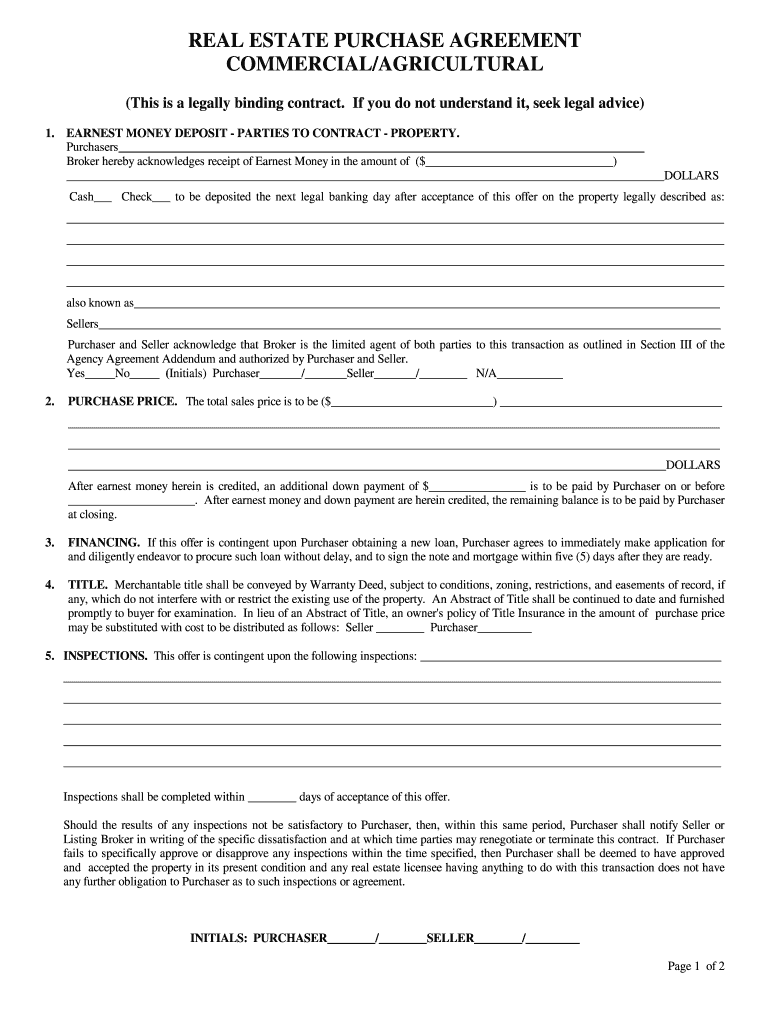 South Dakota Real Estate Purchase  Form