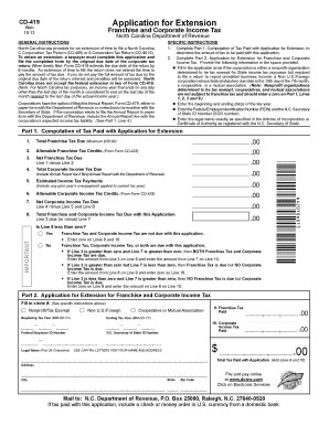 Nc Cd 419 Instructions  Form