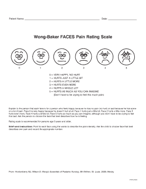 Pain Scale Faces Printable  Form