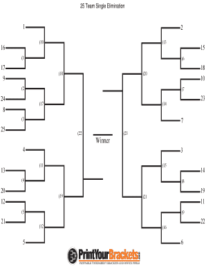 25 Team Bracket  Form