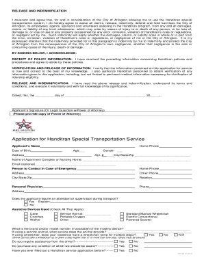 Handitran Application  Form