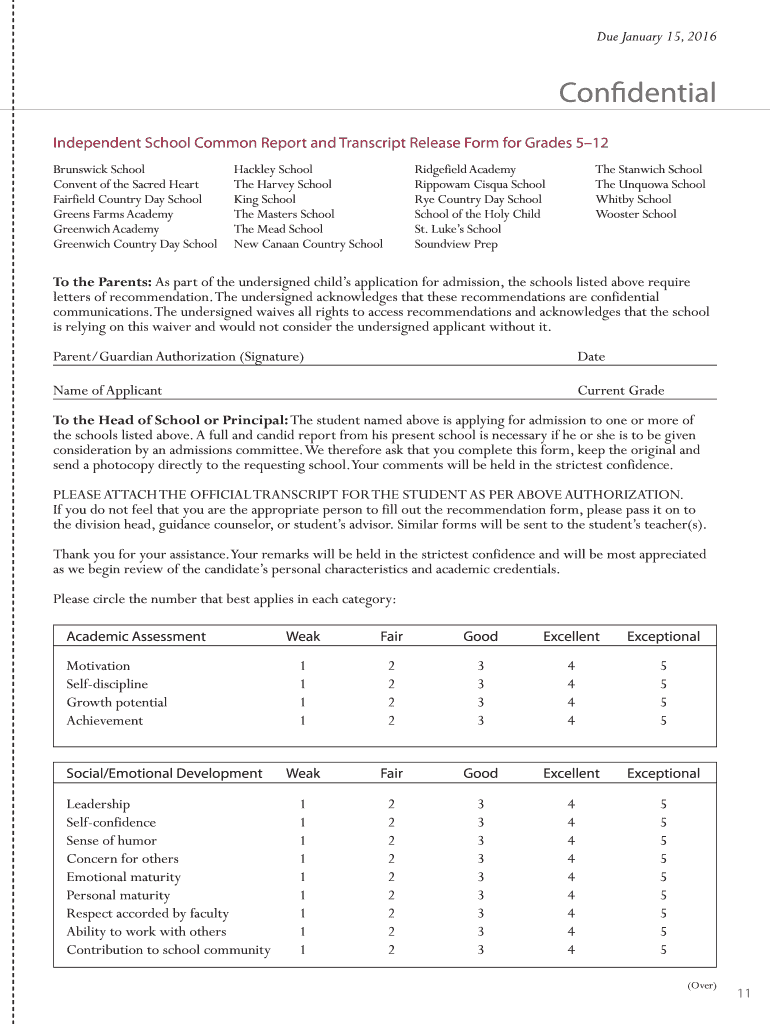 School Common Report Form 2016-2024