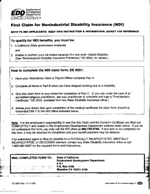 De 8501  Form