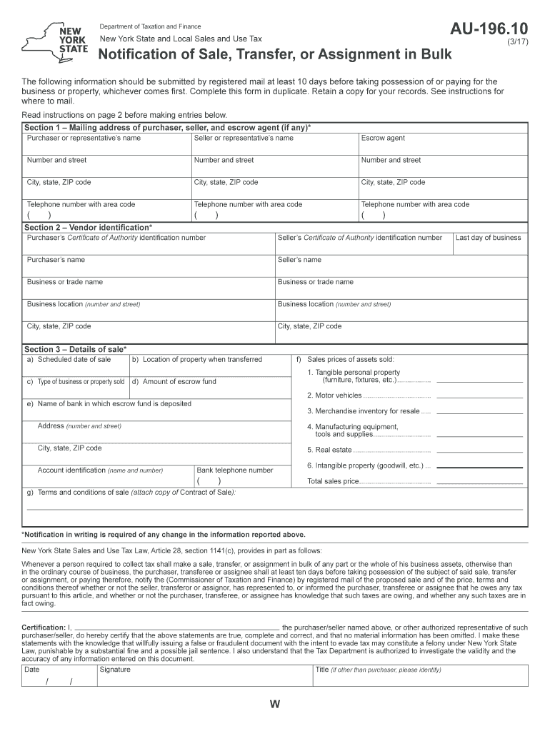  Form Au 196 10 2017-2024