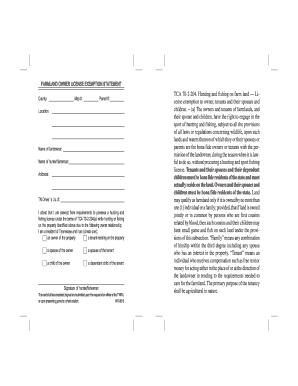 Twra Landowner Exemption  Form