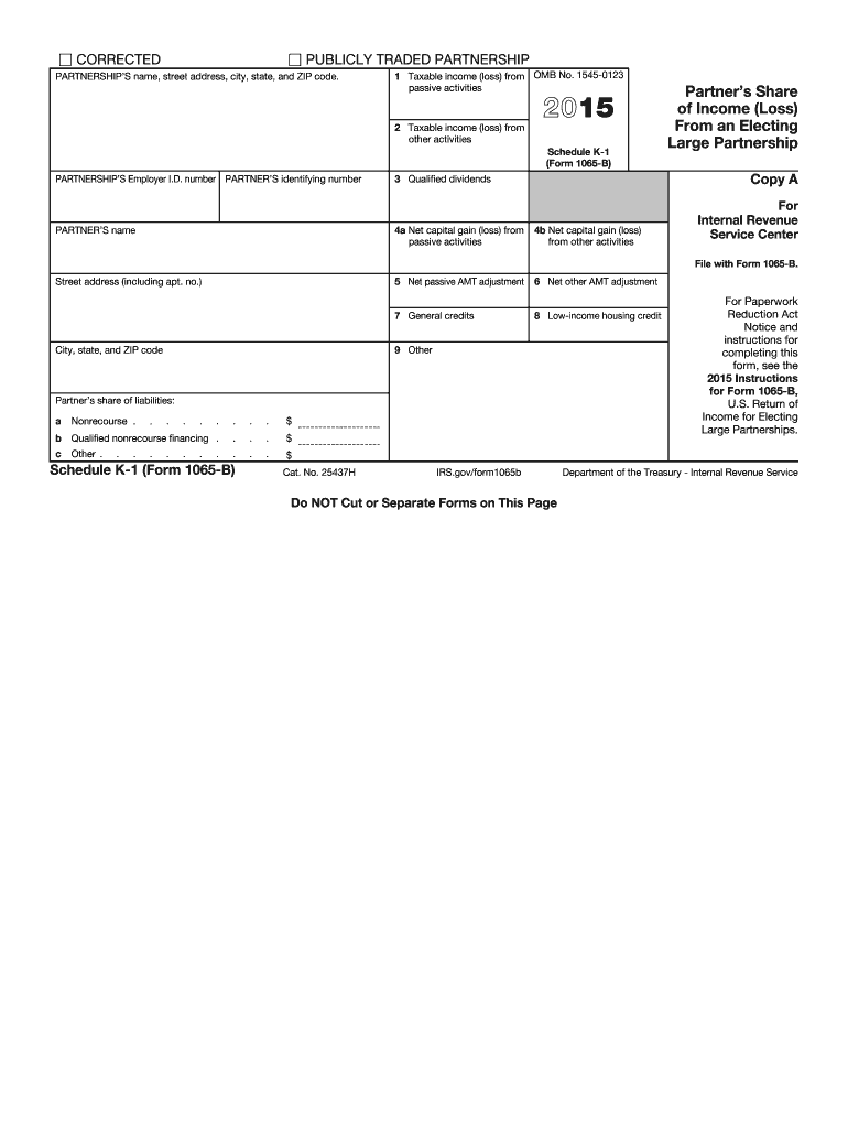  Irs K 1 Form 2015