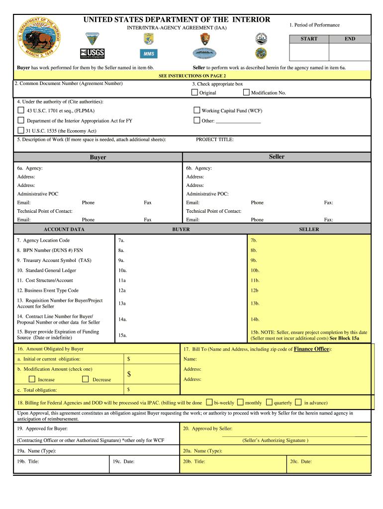 Inter Intra Agency Agreement  Form